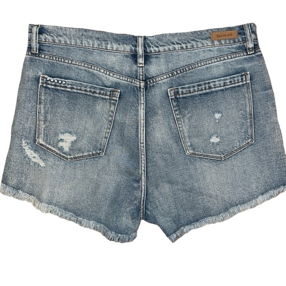 {Blank NYC Denim Button Up Distressed Cut Off Shorts Size 32} - Picture 3 of 12